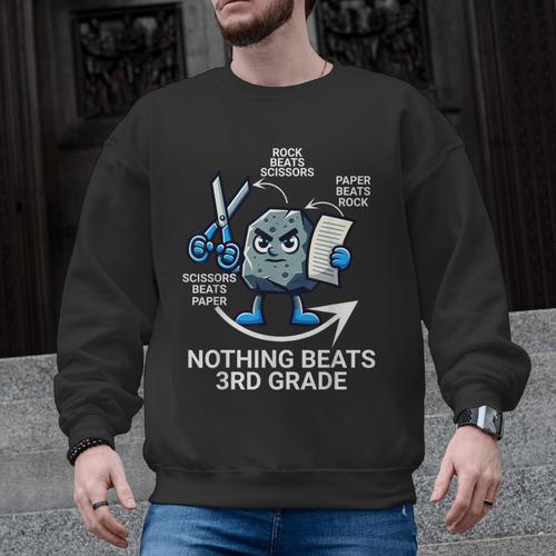 Nothing Beats 3rd Grade Back To School Kids Teachers Men Graphic Sweatshirt - teacherstshirts.com UK