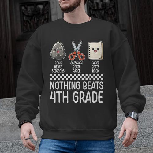 Nothing Beats 4th Grade Back To School Kids Teachers Men Graphic Sweatshirt - teacherstshirts.com UK