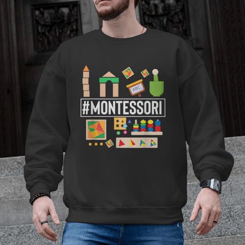 Novelty Montessori Studying Learning Schooling Teacher Love For Men Women Men Graphic Sweatshirt - teacherstshirts.com DE