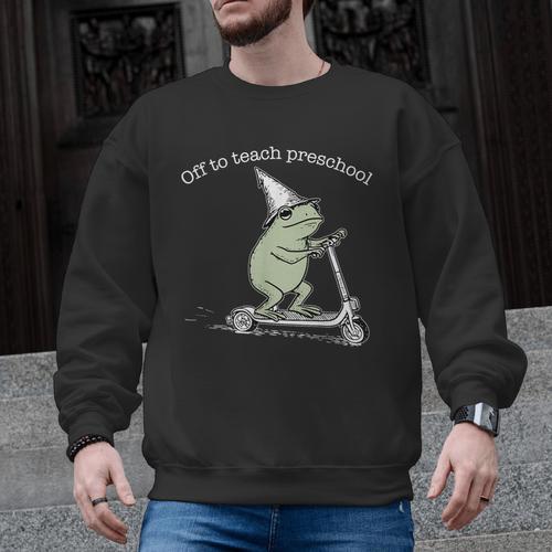 Off To Teach Preschool Pre-K Teacher Back To School Frog Men Graphic Sweatshirt - teacherstshirts.com AU
