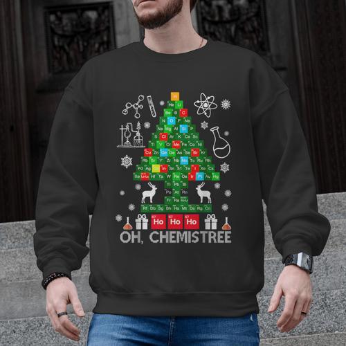 Oh Chemistree Scientist Chemical Christmas Xmas Teacher Men Graphic Sweatshirt - teacherstshirts.com