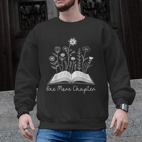 One-More Chapter Wildflower Reading Teacher Library Bookish Men Graphic Sweatshirt - teacherstshirts.com AU