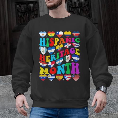 Hispanic Heritage Month 2025 Latino Puerto Rico Teacher Kids Men Graphic Sweatshirt - teacherstshirts.com