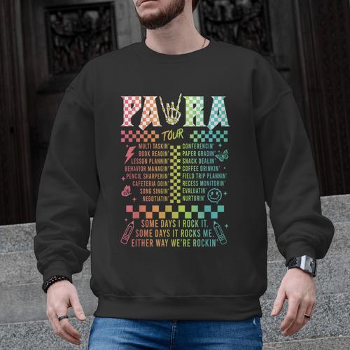 Para Tour Paraprofessional Squad Rock Teacher Back To School Men Graphic Sweatshirt - teacherstshirts.com