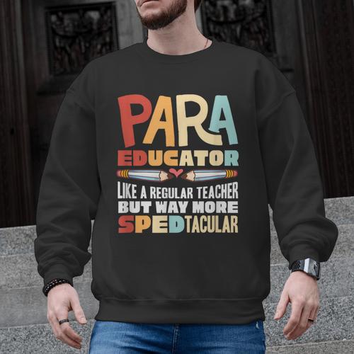 Paraeducator Paraprofessional SPED Teacher Men Graphic Sweatshirt - teacherstshirts.com DE