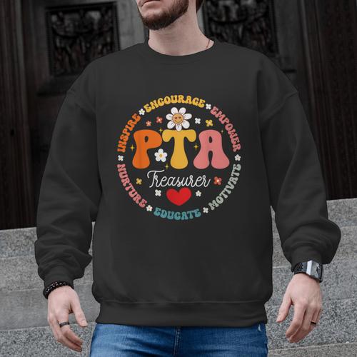 Parents Teacher Association Team Supporter PTA Treasurer For Men Women Girls Kids Men Graphic Sweatshirt - teacherstshirts.com CA