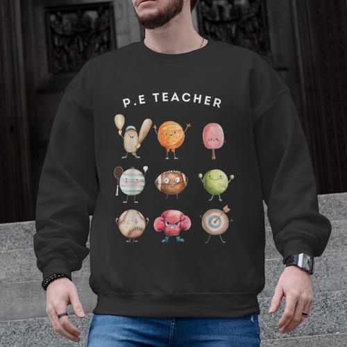 Physical Education Teacher PE Teacher Specials Back School Men Graphic Sweatshirt - teacherstshirts.com AU