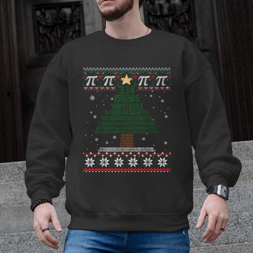Pi Tree Christmas Math Teacher Ugly Sweater Men Women Kids Men Graphic Sweatshirt - teacherstshirts.com DE