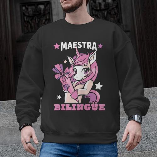 Pink Unicorn Spanish Teacher Regalos Para Bilingue Teacher Men Graphic Sweatshirt - teacherstshirts.com CA