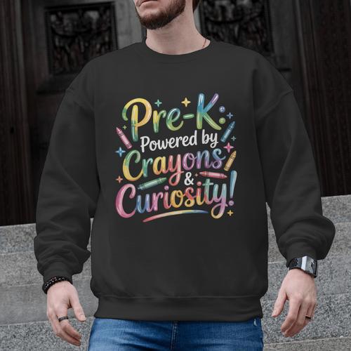 Pre-K Crayons & Curiosity Preschool Teachers Life Tie Dye Men Graphic Sweatshirt - teacherstshirts.com