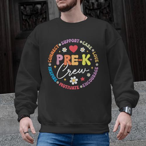 Pre-K Crew 1st Day Of School Preschool Teacher Men Graphic Sweatshirt - teacherstshirts.com CA