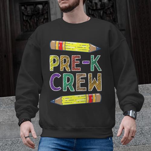 Pre-K Crew PreK Teachers Back To School Men Graphic Sweatshirt - teacherstshirts.com AU