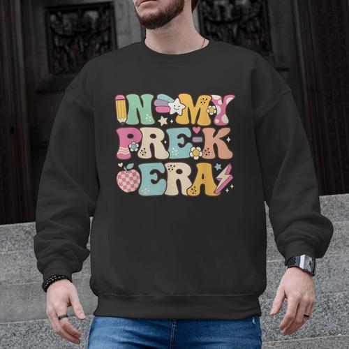 In My Pre-K Era Girl Back To School Cute PreSchool Teacher Men Graphic Sweatshirt - teacherstshirts.com CA