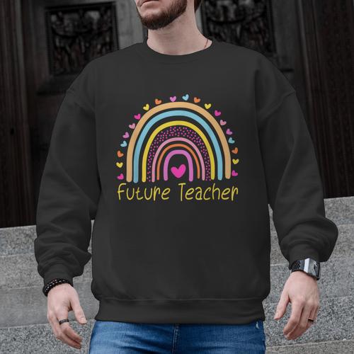 Pre-K Preschool Kindergarten Future Teacher Rainbow Men Graphic Sweatshirt - teacherstshirts.com AU