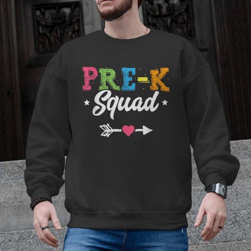 Pre-K Squad Teacher Student Kids Preschool Back To School Men Graphic Sweatshirt - teacherstshirts.com