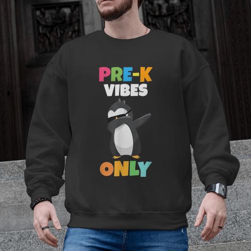 Pre-K Vibes Only Penguin Teachers Kids Back To School Men Graphic Sweatshirt - teacherstshirts.com AU