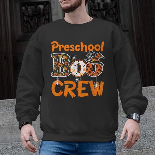 Preschool Boo Crew Halloween Teachers Students Costume Men Graphic Sweatshirt - teacherstshirts.com AU