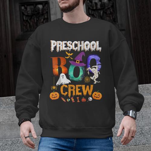 Preschool Boo Crew Teacher Student Halloween Costume Men Women Kids Men Graphic Sweatshirt - teacherstshirts.com