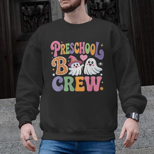 Preschool Boo Crew Preschool Teacher Student Halloween Men Graphic Sweatshirt - teacherstshirts.com AU