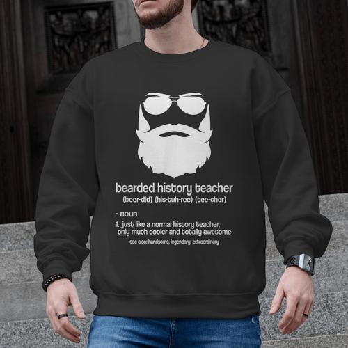 Professor Ancient Teaching Education Bearded History Teacher Men Graphic Sweatshirt - teacherstshirts.com