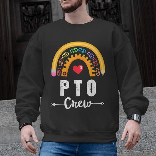 PTO Crew Parent School Volunteer Board Mom Parent Teacher Men Graphic Sweatshirt - teacherstshirts.com AU