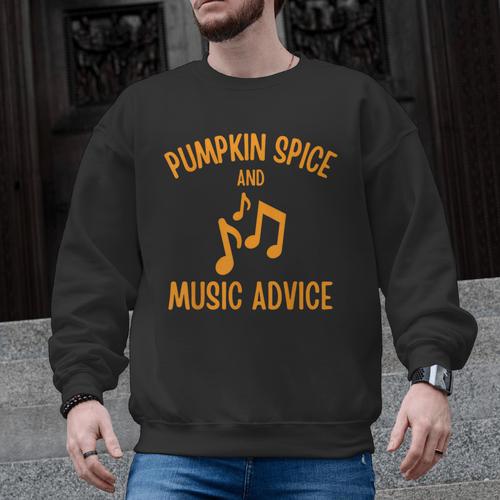 Pumpkin Spice And Music Advice Music Teacher Halloween Men Graphic Sweatshirt - teacherstshirts.com