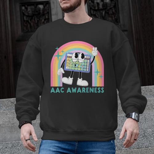 Rainbow AAC Awareness Month SPED Teacher SLP Communication Men Graphic Sweatshirt - teacherstshirts.com UK