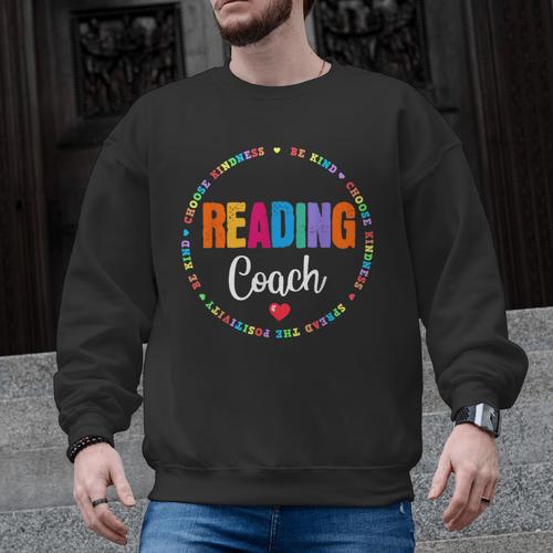 Reading Coach Teacher Interventionist Specialist Literacy Men Graphic Sweatshirt - teacherstshirts.com