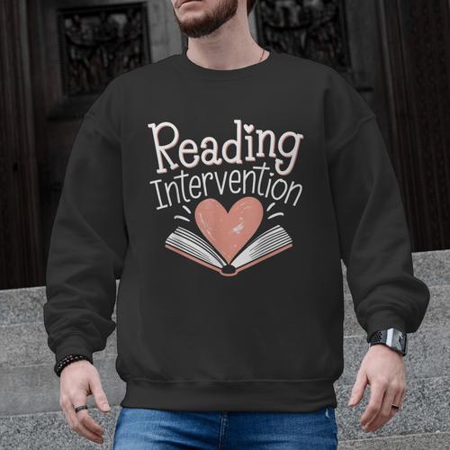 Reading Intervention Teacher Men Graphic Sweatshirt - teacherstshirts.com DE