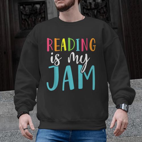 Reading Is My Jam Back To School Teacher Men Graphic Sweatshirt - teacherstshirts.com AU
