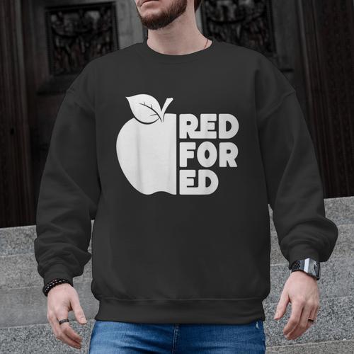 Red For Ed Teacher Support Public Education For Men Women Kids Men Graphic Sweatshirt - teacherstshirts.com UK