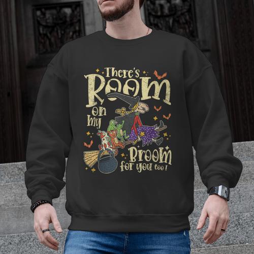 There's Room On My Broom For You Too Teacher Halloween Men Graphic Sweatshirt - teacherstshirts.com DE