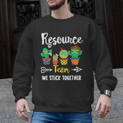 Resource Team Cactus Crew Resource Teacher Squad Men Graphic Sweatshirt - teacherstshirts.com