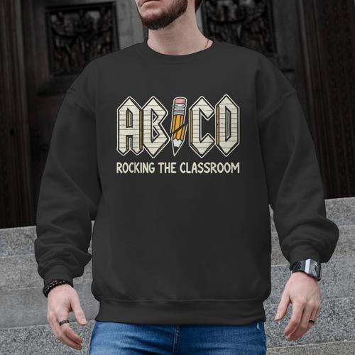 Retro Abcd Teacher Novelty Back To School Teacher Men Graphic Sweatshirt - teacherstshirts.com