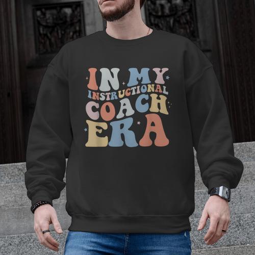 Retro Groovy In My Instructional Coach Era Teacher Men Graphic Sweatshirt - teacherstshirts.com AU