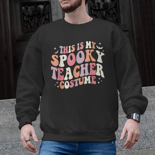 Retro Halloween This Is My Spooky School Teacher Costume Men Graphic Sweatshirt - teacherstshirts.com AU