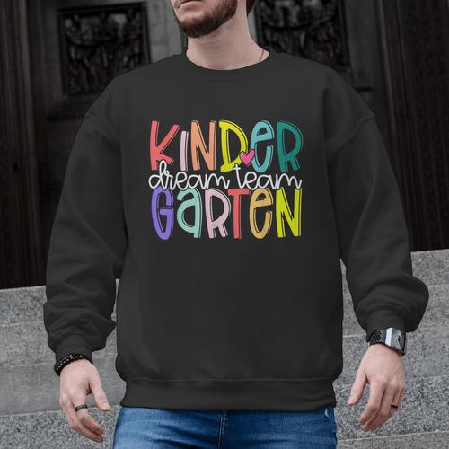 Retro Kindergarten Dream Team Back To School Teacher Kids Men Graphic Sweatshirt - teacherstshirts.com AU