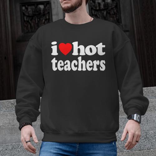 Retro I Love Hot Teachers Vintage I Heart Hot Teacher Men Women Girls Kids Men Graphic Sweatshirt - teacherstshirts.com CA