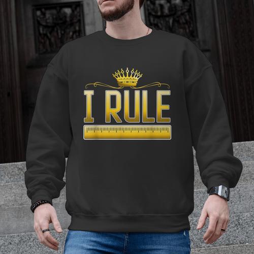 I Rule Math Ruler Mathematics Pun Math Teacher Men Women Girls Kids Men Graphic Sweatshirt - teacherstshirts.com AU
