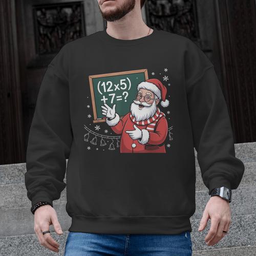 Santa Teacher 67 Math Christmas Xmas Holiday Number 67 Men Graphic Sweatshirt - teacherstshirts.com UK