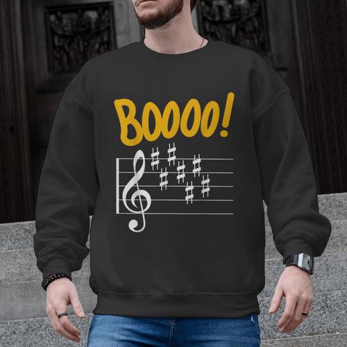 Scary Key Signature Boo Music Halloween Musician Teacher Men Women Men Graphic Sweatshirt - teacherstshirts.com UK