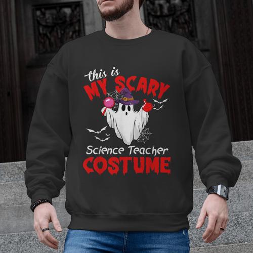 This Is My Scary Science Teacher Costume Ghost Halloween Men Graphic Sweatshirt - teacherstshirts.com CA