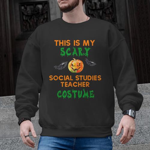 My Scary Social Studies Teacher Costume Halloween Men Women Men Graphic Sweatshirt - teacherstshirts.com AU