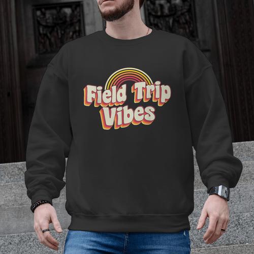 School Bus Trip Vibes Students Teachers Students Field Trip For Men Women Kids Men Graphic Sweatshirt - teacherstshirts.com CA