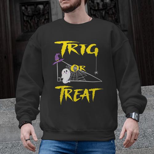 School Math Teacher Halloween 2022 Trig Or Treat Shirt Men Graphic Sweatshirt - teacherstshirts.com AU