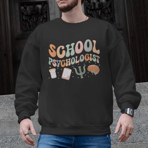 School Psychologist Teacher Psychology School Psychologist Men Graphic Sweatshirt - teacherstshirts.com AU