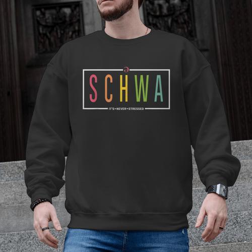 Schwa Teacher Reading Literacy For English Grammar Teachers Men Graphic Sweatshirt - teacherstshirts.com UK