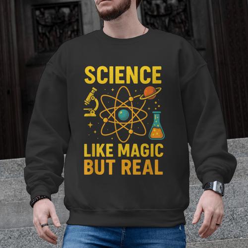 Science Like Magic But Real Nerdy Teacher Men Graphic Sweatshirt - teacherstshirts.com AU