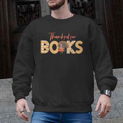 Science Of Reading ELA Teachers Thankful For Books Men Graphic Sweatshirt - teacherstshirts.com AU
