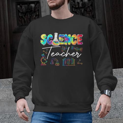 Science Teacher Tie Dye First Day Of School Back To School Men Women Girls Kids Men Graphic Sweatshirt - teacherstshirts.com
